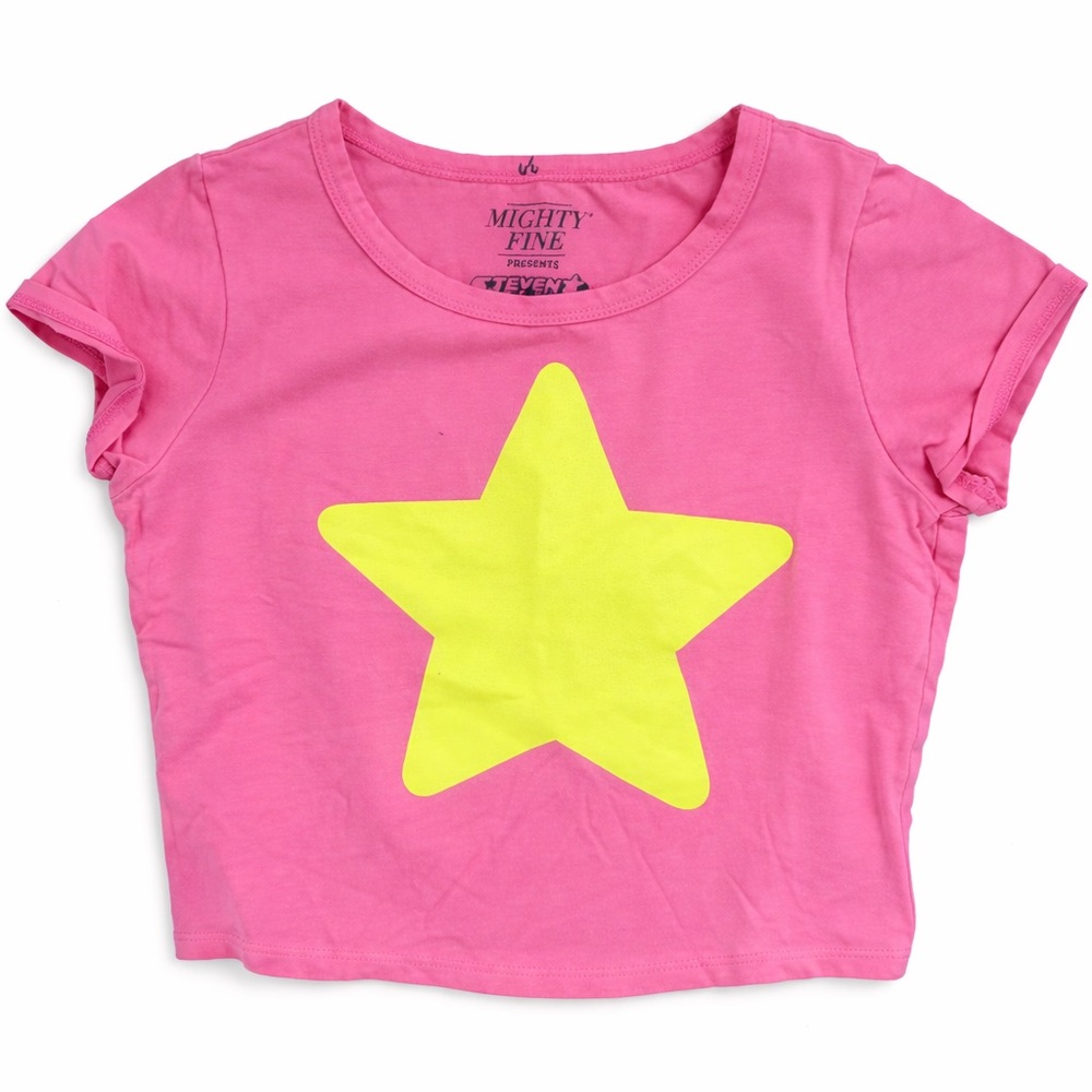 Mighty Fine Pink Star T-Shirt crop top